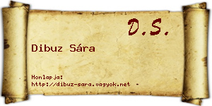 Dibuz Sára névjegykártya